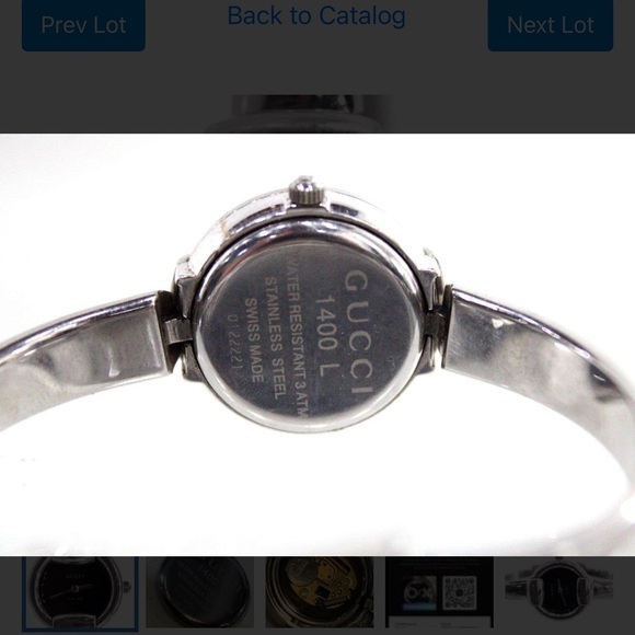 Gucci 1400 Stainless Steel Caseback - Silver and Black Engraving with COA main image 5